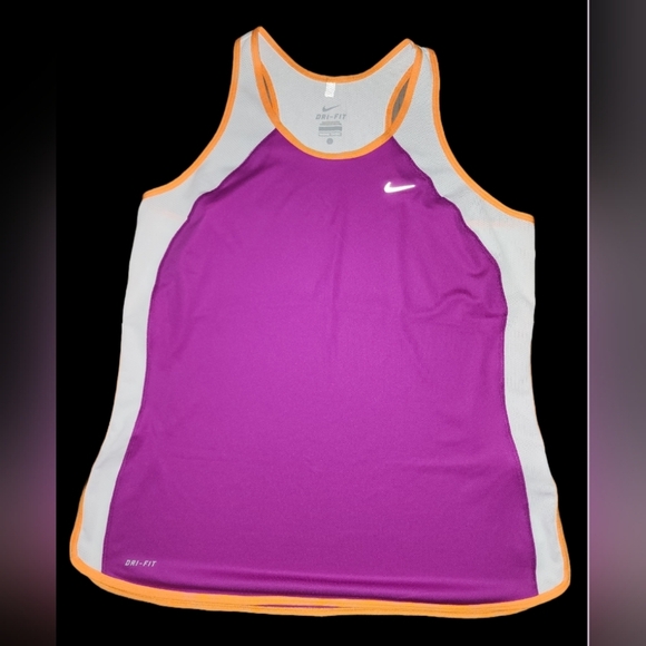 Nike Tops - Nike Tempo Running Tank •RASPBERRY/WHITE/ORANGE • Women’s Large​